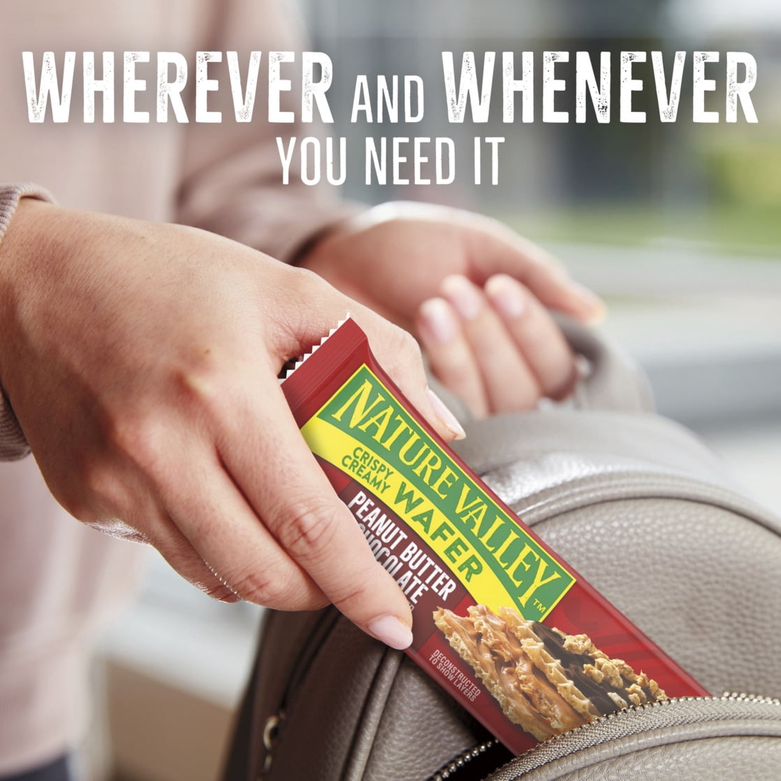 (6 pack) Nature Valley Crispy Creamy Wafer Bar, Peanut Butter Chocolate, 4g Protein, 5 Bars, 6.5 oz