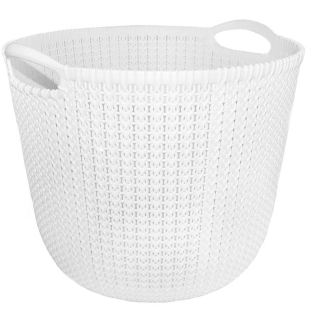 Cesto Para Ropa Organizador Tipo Tejido Plástico Blanco