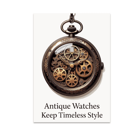 Vintage Steampunk Decor - Antique Pocket Watch Enthusiast - 13x19 Poster Print