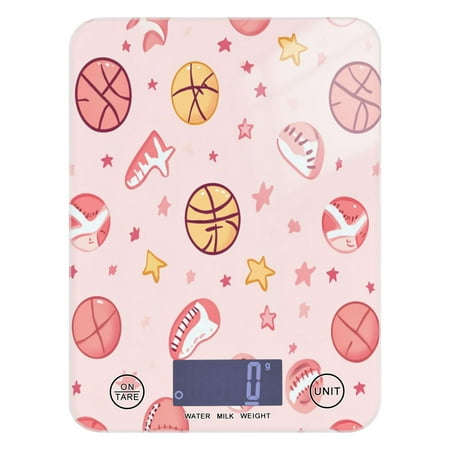 

Basketballs and Baseballs Food Scale Digital Kitchen Scale Waterproof Grams Ounces lbs for For Baking and Cooking