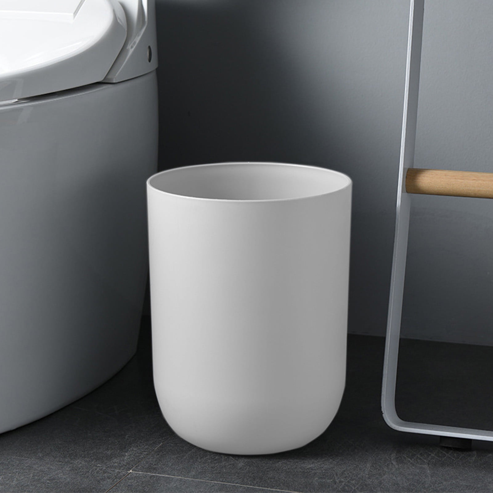 Qholemyo Round Thickened Large Capacity Trash Can Bathroom Living Room Indoor Kitchen Waste Bin Bathroom Trash Can Small Trash Can
