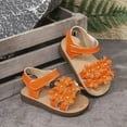 thumbnail image 6 of Ymyiu Infant Sandals Girls Girls Sandals Braided Upper Flat Dress Sandals Round Open Toe Summer Shoes Little Kid Big Kid Size 6 (Orange,Toddler 6), 6 of 7