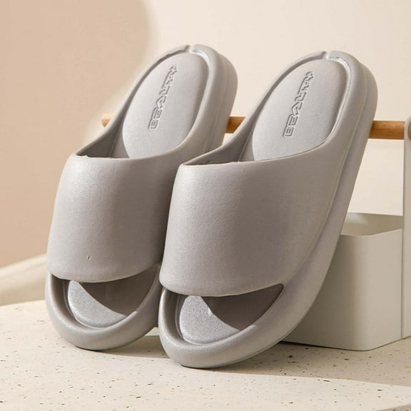 Tuobarr Womens Slides Women Men Slippers Home Couple Shoes Indoor Outside Soft Soled Slippers Gray US Size 8.5