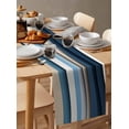 thumbnail image 6 of Boanket Blue Beige Ombre Table Runner - 60 Inch Long, Kitchen Dining Table Runner Dresser Scarves, Aesthetics Abstract Geometric Modern Farmhouse Home Decor for Coffee Table Wedding Party Banquet, 6 of 8