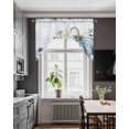 thumbnail image 3 of Fall Blue Pumpkins Swag Valances for Windows, Small Curtains Drapes, Coastal Ocean Flower Eucalyptus Leaves Kitchen Window Curtains Over Sink Window Treatment Valance for Bedroom/Bathroom 56"x36", 3 of 5