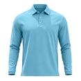 thumbnail image 6 of LODIENY Men's Long Sleeve Golf Shirts Lightweight Moisture Wicking Performance Tops Casual Collared Button Down Workout Basic Tees Light Blue L, 6 of 9