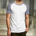thumbnail image 2 of ZHOGXU Father's Day T Shirt For Man Short Sleeve Round Neck Color Blocked Breathable Comfortable Relaxed Fit Top For Casual Daily Wear,Light Gray,S, 2 of 5