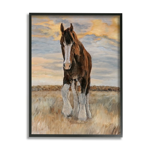 Stupell Colt Horse Farmhouse Animal Animals & Insects Painting Black Framed Art Print Wall Art
