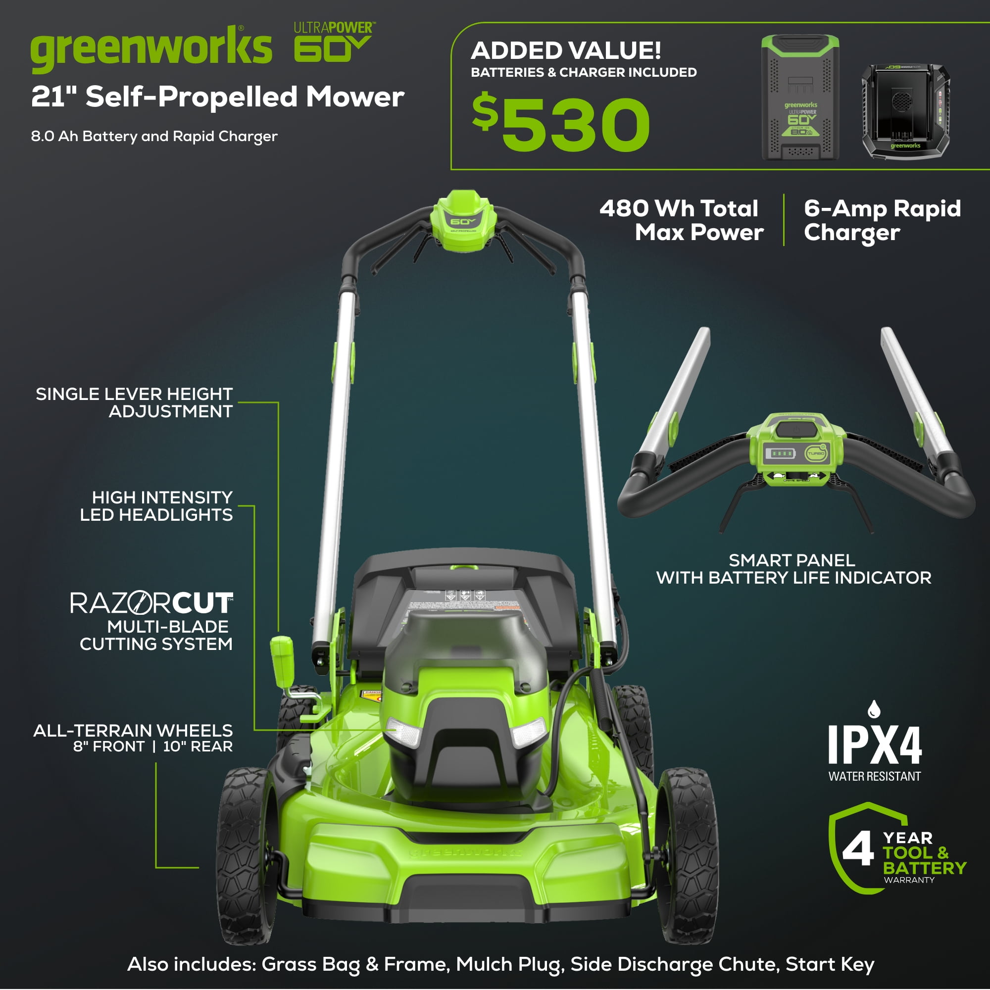 Greenworks 60V 21 Self Propelled Lawn Mower with Djibouti Ubuy