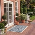thumbnail image 3 of SAFAVIEH Courtyard Thurstan Geometric Indoor/Outdoor Area Rug, Blue/Beige, 2'7" x 5', 3 of 9