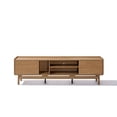 thumbnail image 5 of LuxenHome 70" TV Stand, Mid Century Modern Media TV Console for 65/70/75 Inch TVs, Wood Low Profile Cabinet with Storage, Credenza Television Stand Entertainment Center Living Room Entryway, 5 of 8