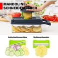 thumbnail image 3 of Cortador de verduras multifunción 16 en 1, cortador de verduras manual, cortador de verduras manual con 8 cuchillas reemplazables, cortador de verduras (gris) TUNC Sencillez, 3 of 5