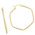 thumbnail image 3 of JewelStop 14K Yellow Gold Rounded Edges Hexagon Hoop Earrings with Polished Finish and Hinged Clasp for Women - 1.1gr, 3 of 7