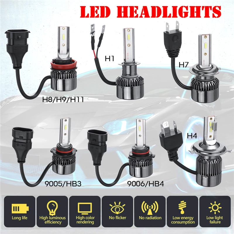 2Pcs G3 100W LED Car Headlight Bulbs H1 H7 9005/HB3 9006/HB4 H4 H8/H9 ...