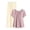 Hot Pink, variant on Enjoytime Womens 2 Piece Outfits Round Neck Puff Sleeve Blouse with Wide Leg Pants Matching Sets Plus Size Casual Loungewear