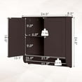 thumbnail image 4 of Costway, Brown, P2 MDF, Wall Mounted Medicine Cabinet, 24.00 x 8.00 x 24.00 Inches, 4 of 11