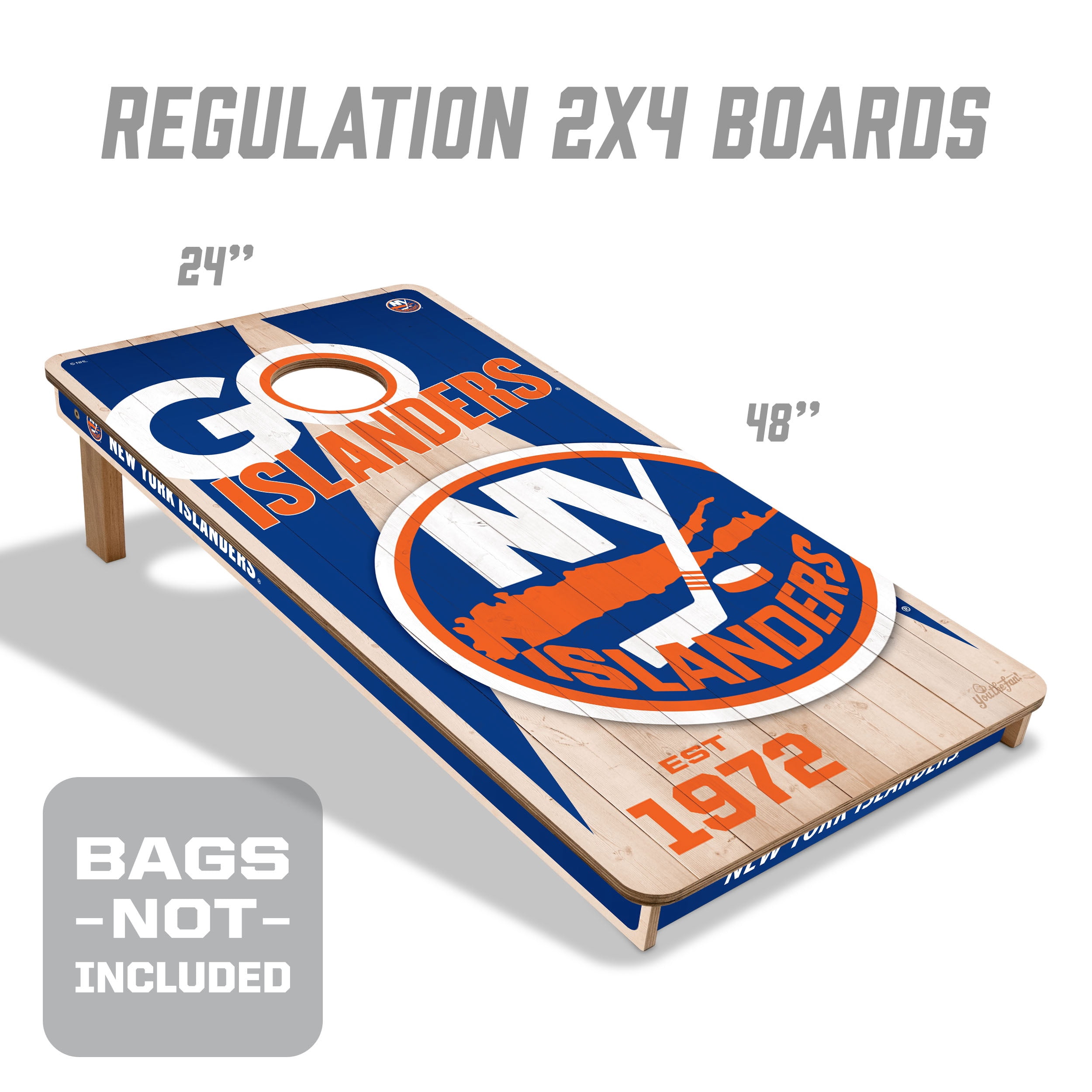 YouTheFan NHLNew York Islanders 2' x 4' Cornhole Game No Bags