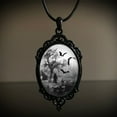 thumbnail image 2 of AOOOWER Black Cord Graveyard Bat Statement Necklace Jewelry Gift for Women, 2 of 8