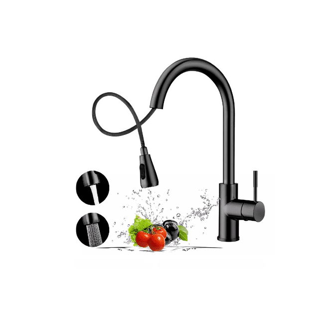 Grifo Mezclador BELUG Llave De Cocina Flexible Negro