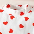 thumbnail image 4 of KHONTS Baby Girl Outfits Heart Printed Romper Long Sleeve Ruffled Valentines Bodysuit Jumpsuit, 2 Piece, Sizes 3-18M, 4 of 7