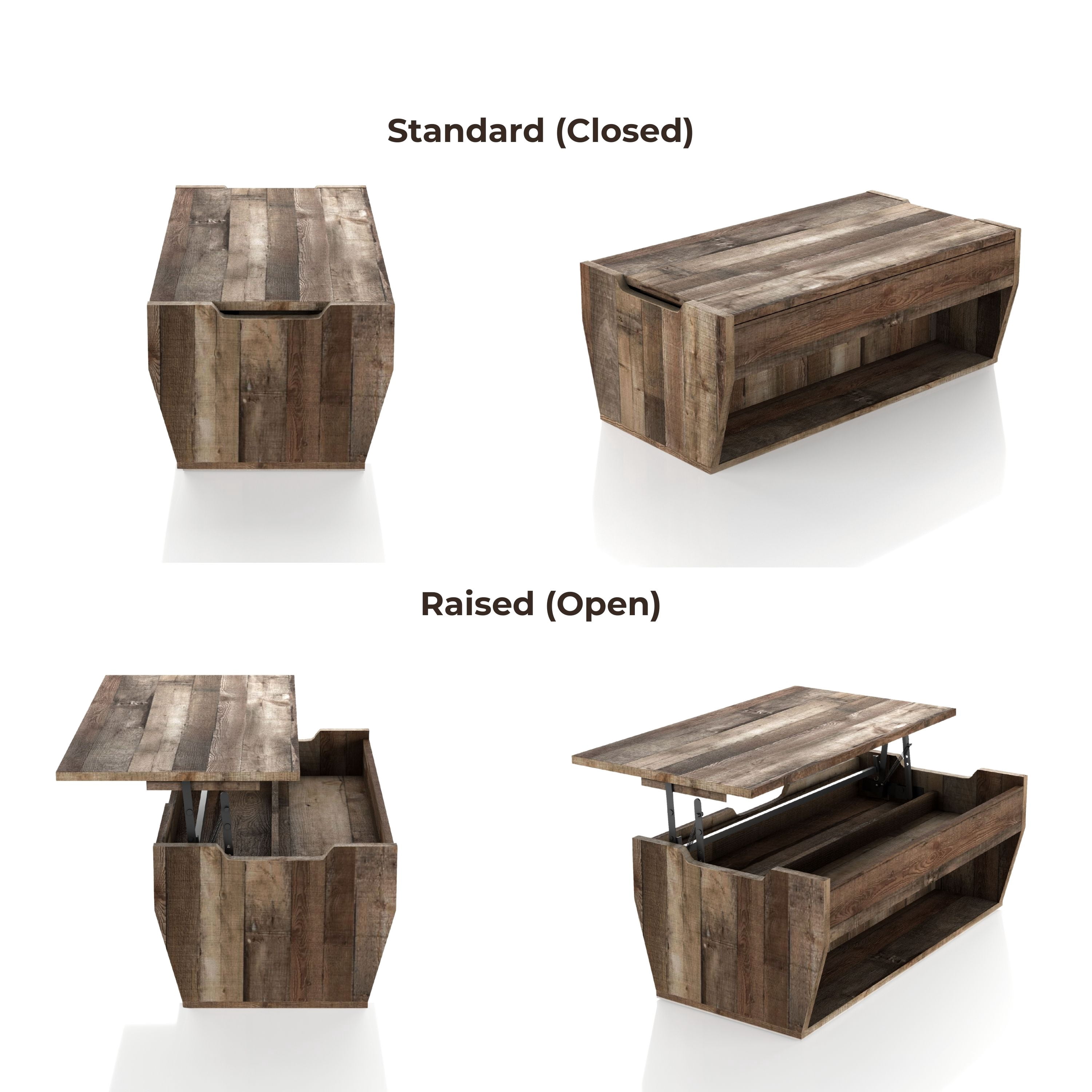 Furniture of America Chet Lift-Top Coffee Table, Brown Barn