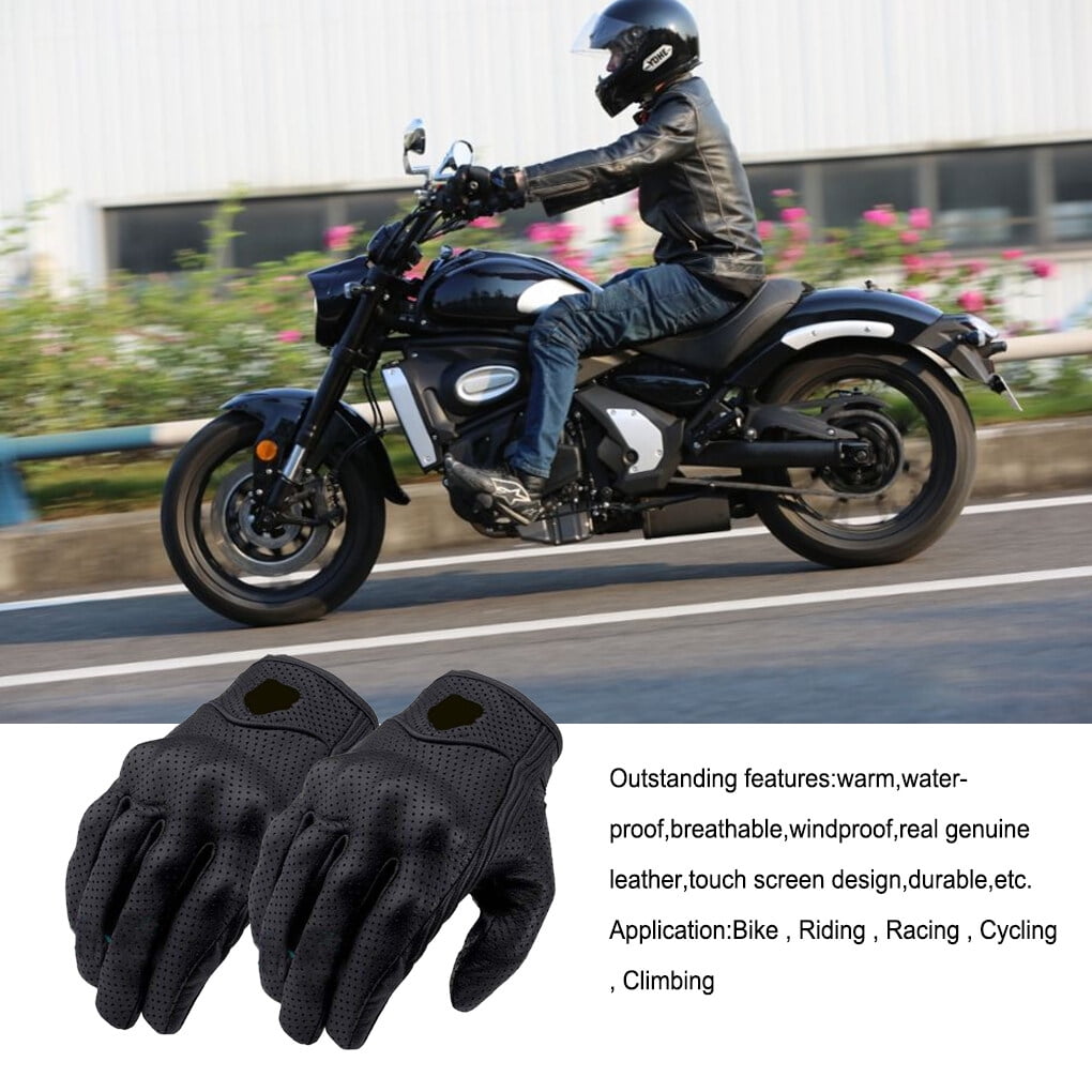 Motorcycle Gloves Leather Touch Screen Winter Outdoor Sports