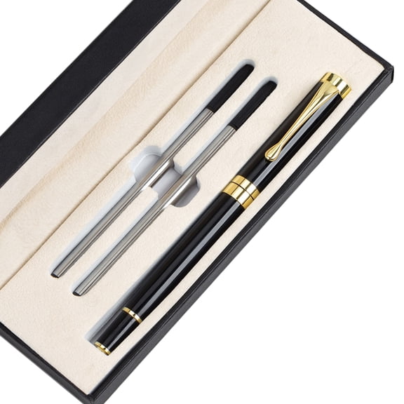 Luxury Metal Signing Pen Gift Box Gel Pen 0.5mm Black Ink for Writing Journaling Notetaking Students Stationery Gift