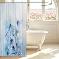 thumbnail image 3 of Erosebridal Rustic Dragonfly Shower Curtain 72Wx72L,Watercolor Flowers Bathroom Curtain,White Blue, 3 of 5