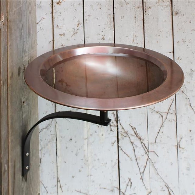 Achla BB-05-OR Classic II Birdbath with Over Rail Bracket, Copper, Verdi & Black
