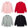 thumbnail image 4 of GYRATEDREAM Kids Baseball Jacket School Varsity Uniform Casual Sweatshirt Girls Sweater Jacket Baseball Solid Color, 4-5Y, 4 of 8