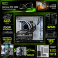 thumbnail image 3 of Computadora Gamer Completa DXT GAMING NVIDIA GeForce RTX 5050 AMD Ryzen 5 9600X 32GB DDR5 SSD 1TB Monitor 27 165Hz Sistema Liquido WIFI BT W11 Silver gaming estable, 3 of 6