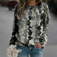 thumbnail image 2 of SMihono Clearance Womens Plus Casual Print Sweatshirts Thermal Crew Neck Long Sleeve T Shirts Loose Comfort Female Outerwear, 2 of 3