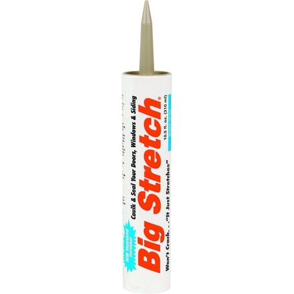 Sashco 10026 Big Stretch High-Performance Caulk, 10.5oz Cartridge, Slate Gray Case of 12