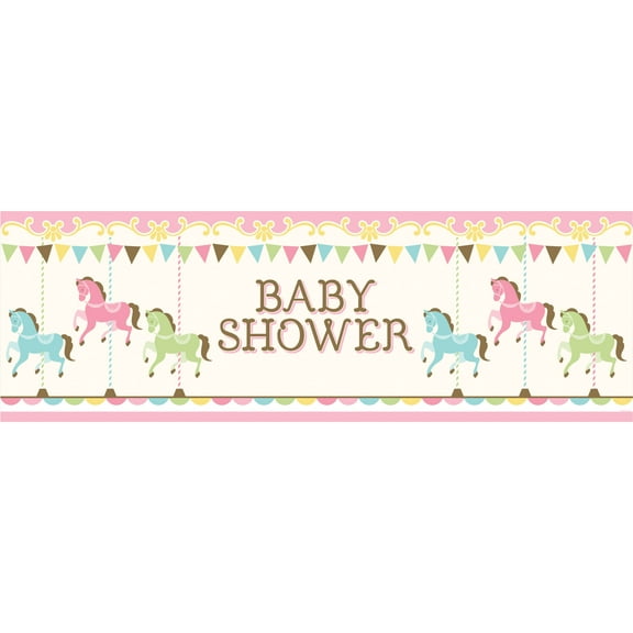 Carousel Giant Baby Shower Banner, 1 pk