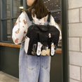 thumbnail image 1 of Bolsa De Herramientas Mochila Negra Kawaii Bolsa Ita Con Colgante De Conejo Gratis Bolsa Escolar Japonesa Bolsa De Mensajero Bolsa De Hombro Mochila Escolar Para Adolescentes Niñas, 1 of 4