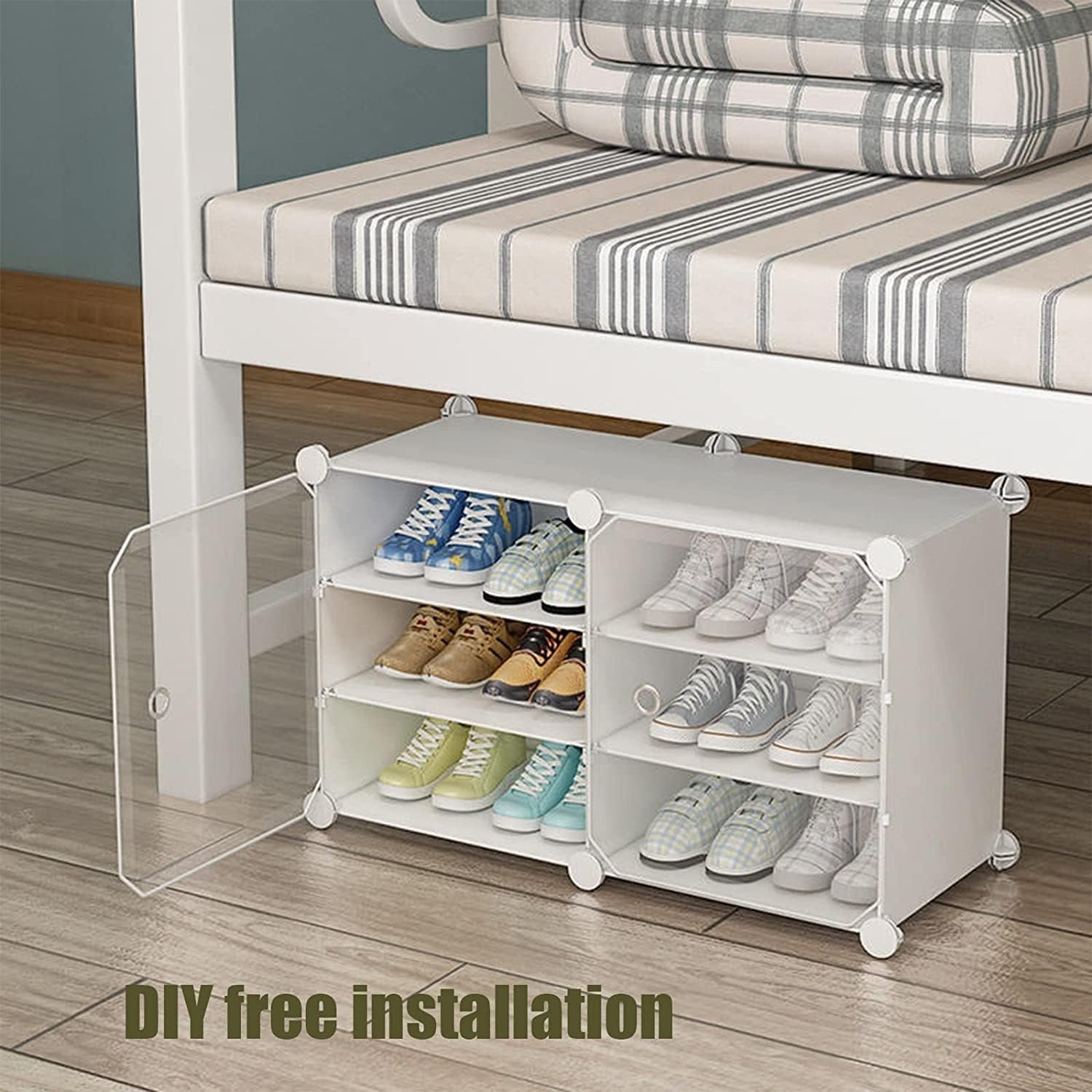 Portable Shoe Rack Organizer,72 Pair Transparent Plastic Shoe Racks,Clear Shoe Storage Organizer for Shoes Shelf Cabinet