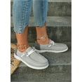 thumbnail image 5 of Oucaili Zapatos de invierno para mujer cálidos sin cordones en los tobillos con forro de felpa mocasines informales para conductores, 5 of 5