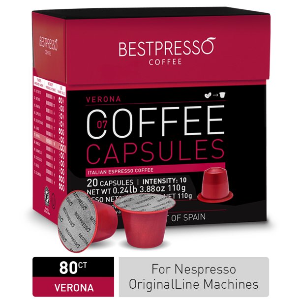 Bestpresso Coffee Capsules For Nespresso OriginalLine Machines, 80