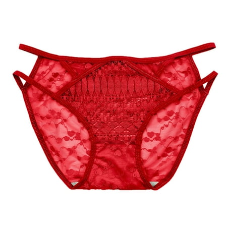 Cathalem Womens Underwear Cotton Bikini Panties High Cut Panty Stretch Soft Hipster Underpants Ladies Briefs Panties for Women High Waist Thong(Red One Size)