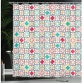 thumbnail image 4 of Ambesonne Moroccan Shower Curtain, Quatrefoil, 69"Wx75"L, Blue Green, 4 of 5