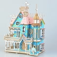 thumbnail image 3 of Kids Wooden Puzzle Kit 3D Villa Wooden Building Kit Wood Model Kit Puzzle Toy, 3 of 8