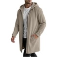 thumbnail image 2 of QSAWXQZ Men's Long Hooded Coat Full Zip Long Sleeve Pockets Jacket Casual Winter Outerwear XL, 2 of 6