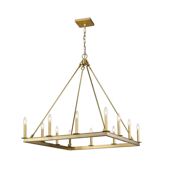 12 Light Chandelier In Linear Style 34 Inches Wide By 38.75 Inches High-Olde Brass Finish    -Traditional Installation Z-Lite 482S-12Obr