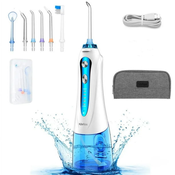 Hilo dental de agua inalambrico para limpiador de dientes 4 modos 5 puntas de chorro irrigador bucal dental recargable resistente al agua