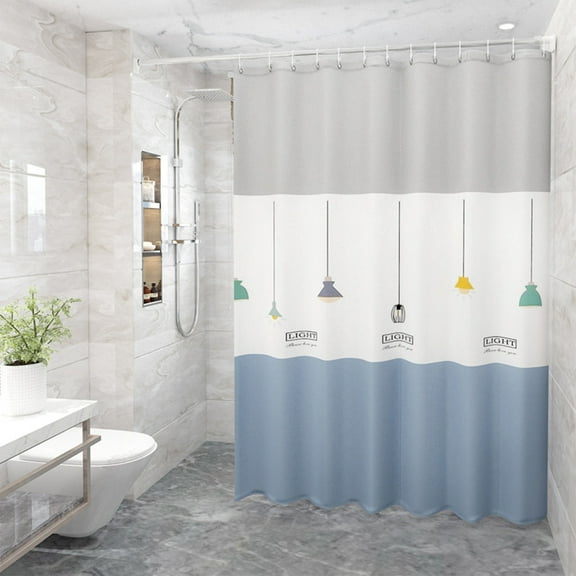 Qwtwty Shower Curtain Liner Shower Curtain Waterproof And Mildews Proof Bathroom Shower Curtain Punch-free Light Transmitting And No Transparent Bathroom Partition Curtain