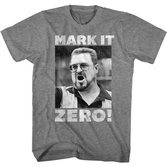 The Big Lebowski Mark It Zero Graphite Heather Adult T-Shirt 4Xl