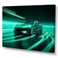 thumbnail image 2 of Designart "Teal Hybrid Car With Neon Accents" Car Exotic Canvas Prints, 2 of 7