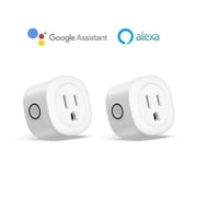 Topesel 2 Pack Smart Plug Mini Wifi Outlet Work with Google Home Remote Control Timing, No Hub Required-White