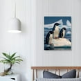 thumbnail image 3 of Nawypu  Canvas Print Wall Art Set Arctic Penguins Jumping on Ice Floes Nature Wilderness Photography Realism Rustic Scenic Modern Wall Decor for Living Room Bedroom Office - 16x20 inch, 3 of 4