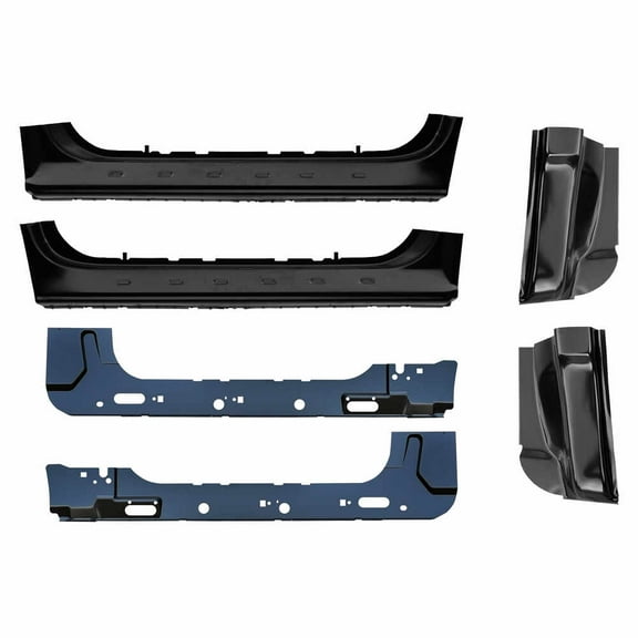 Inners and Outer Rocker Panel and Cab Corner Repair Kit without Pad Holes - Left and Right. Fits 97-03 Ford F150 Pickup Truck Standard Cab and fits more vehicles listed below.